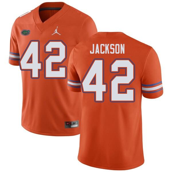 Men's NCAA Florida Gators Jaylin Jackson #42 Stitched Authentic Jordan Brand Orange College Football Jersey EXY6665DB